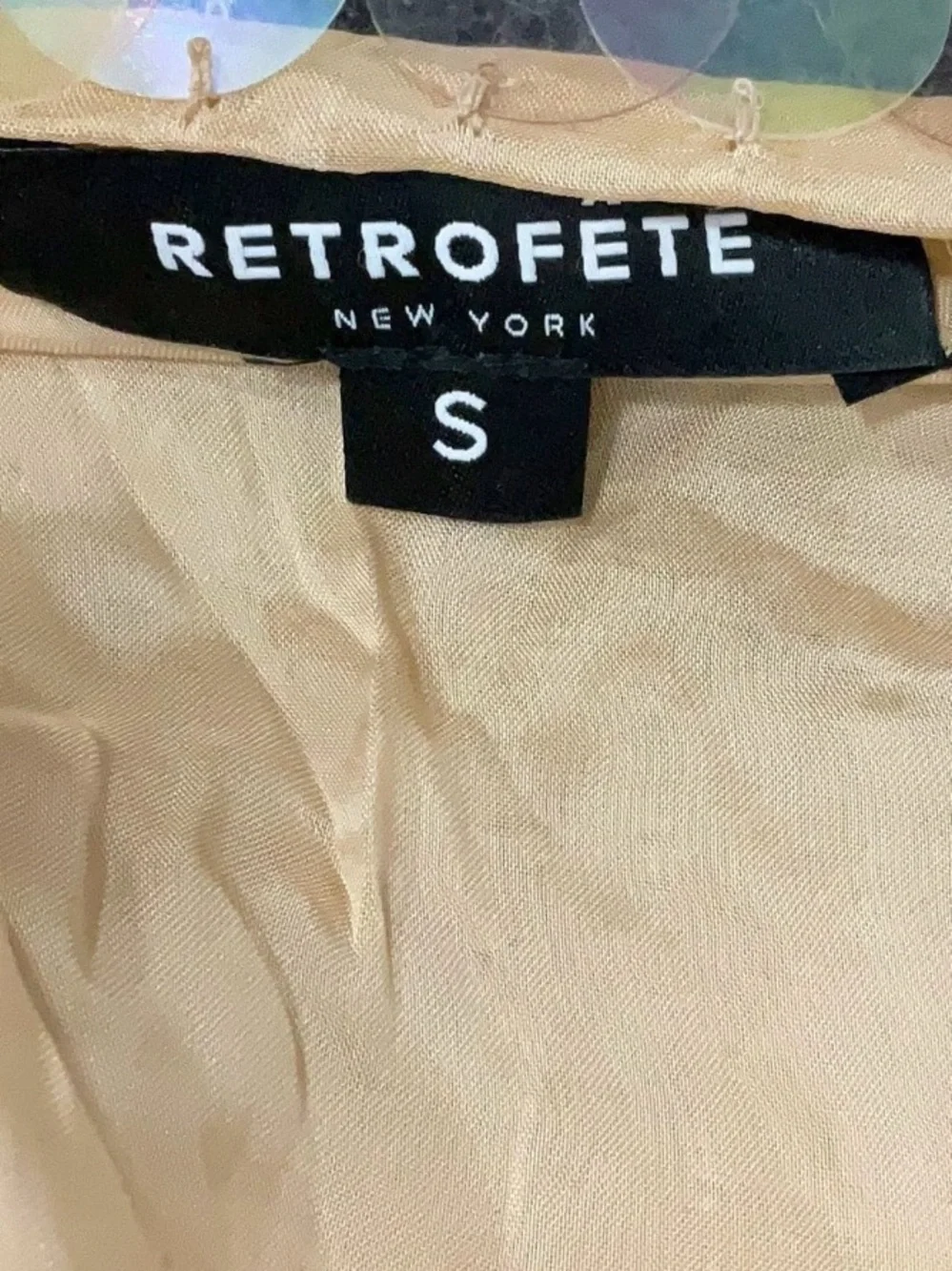Retrofête Leia Sequin Paillette Crop Top Nude/Champagne Small - Picture 7 of 8